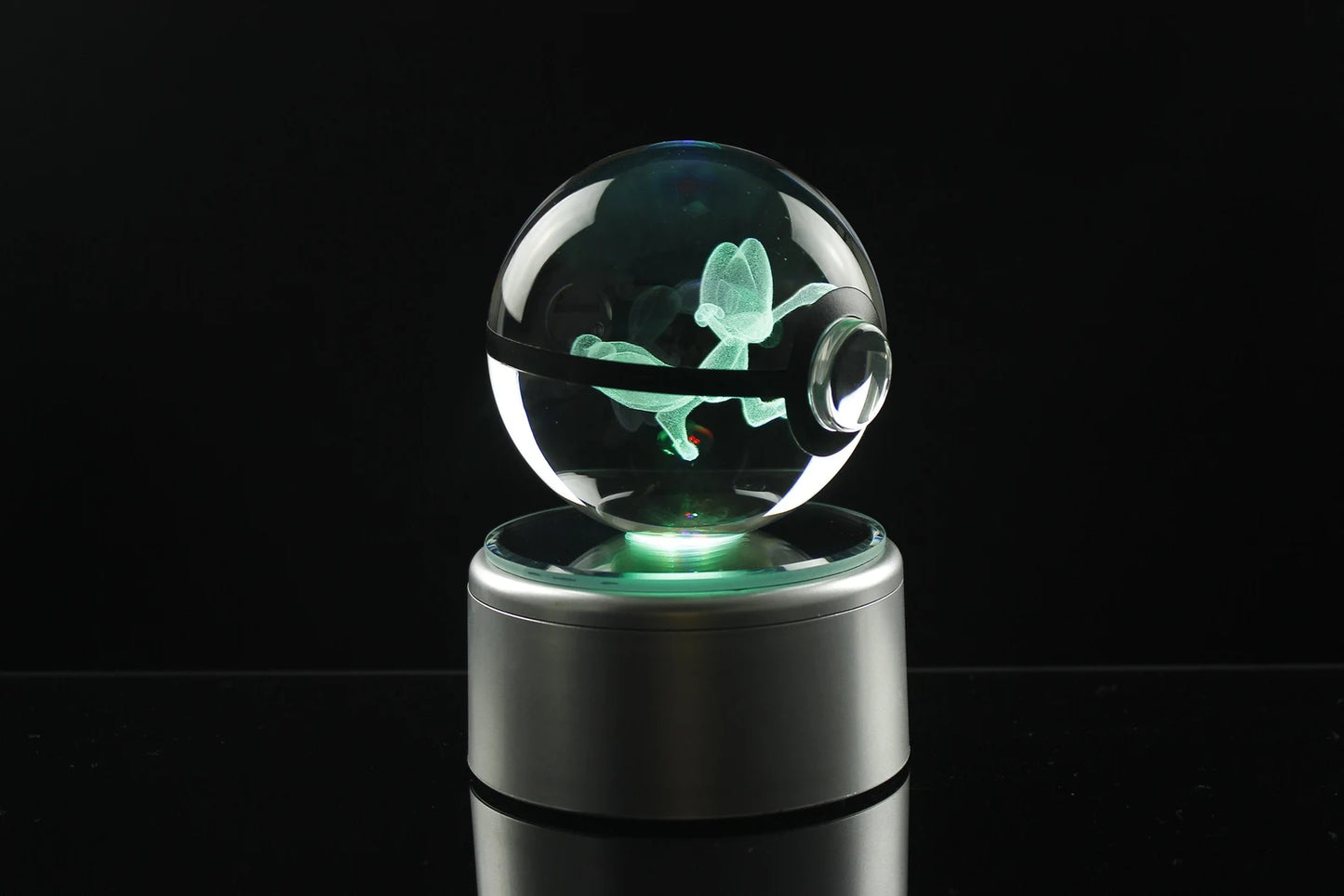 Treecko Large Crystal Pokeball 3D Laser Engraving