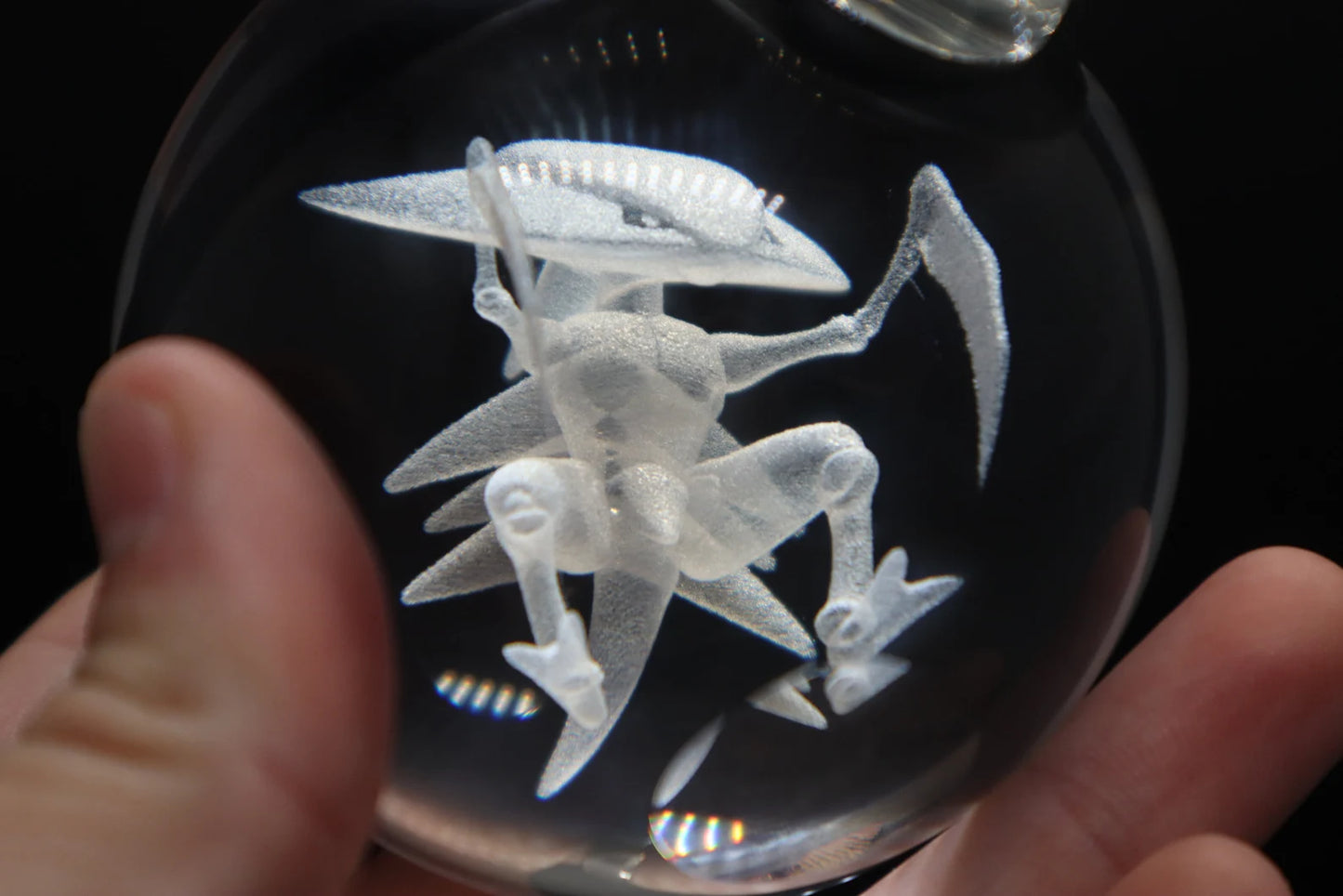 Kabutops Large Crystal Pokeball 3D Laser Engraving