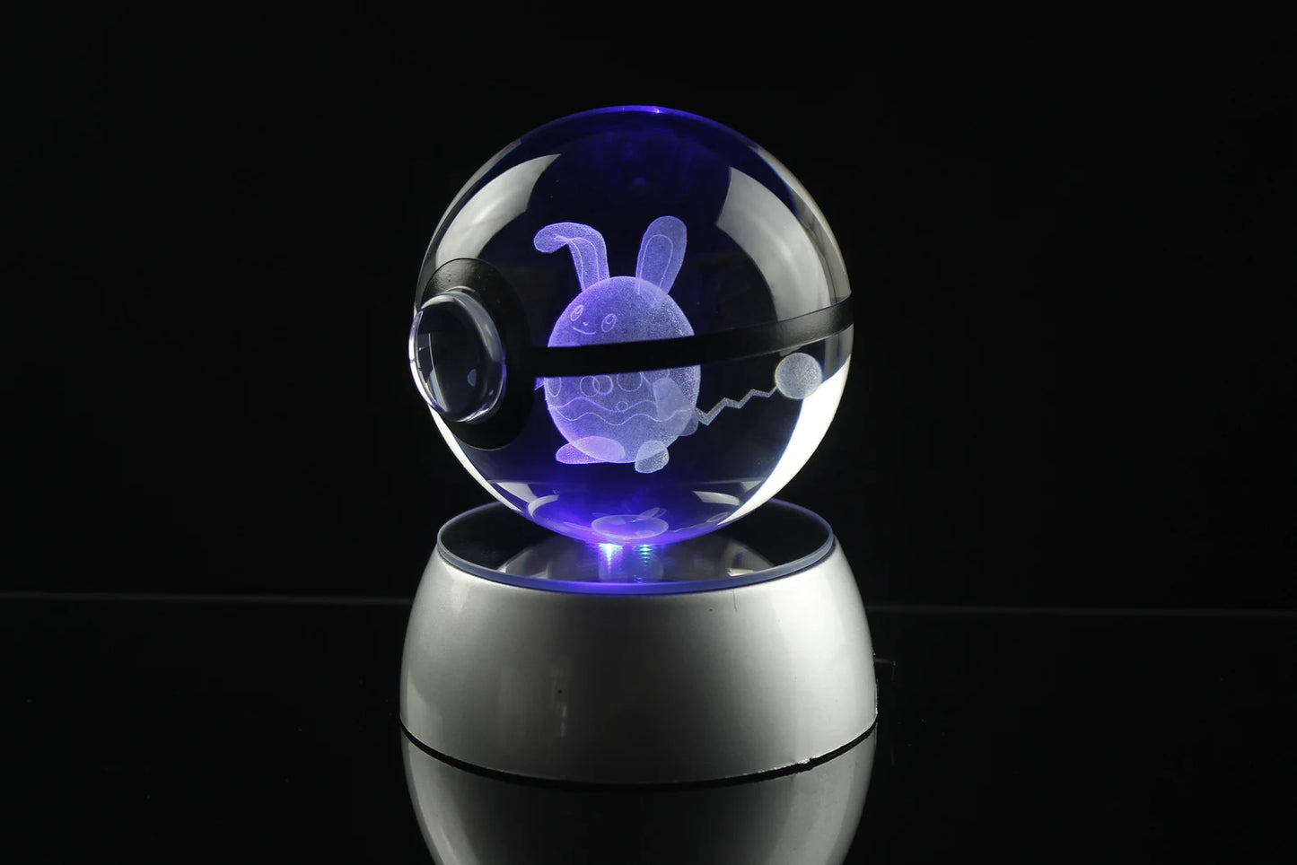 Azumarill Large Crystal Pokeball 3D Laser Engraving