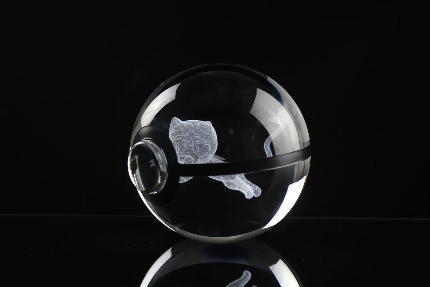 Litten Large Crystal Pokeball 3D Laser Engraving