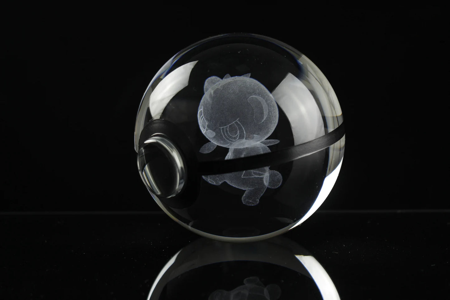 Pancham Large Crystal Pokeball 3D Laser Engraving