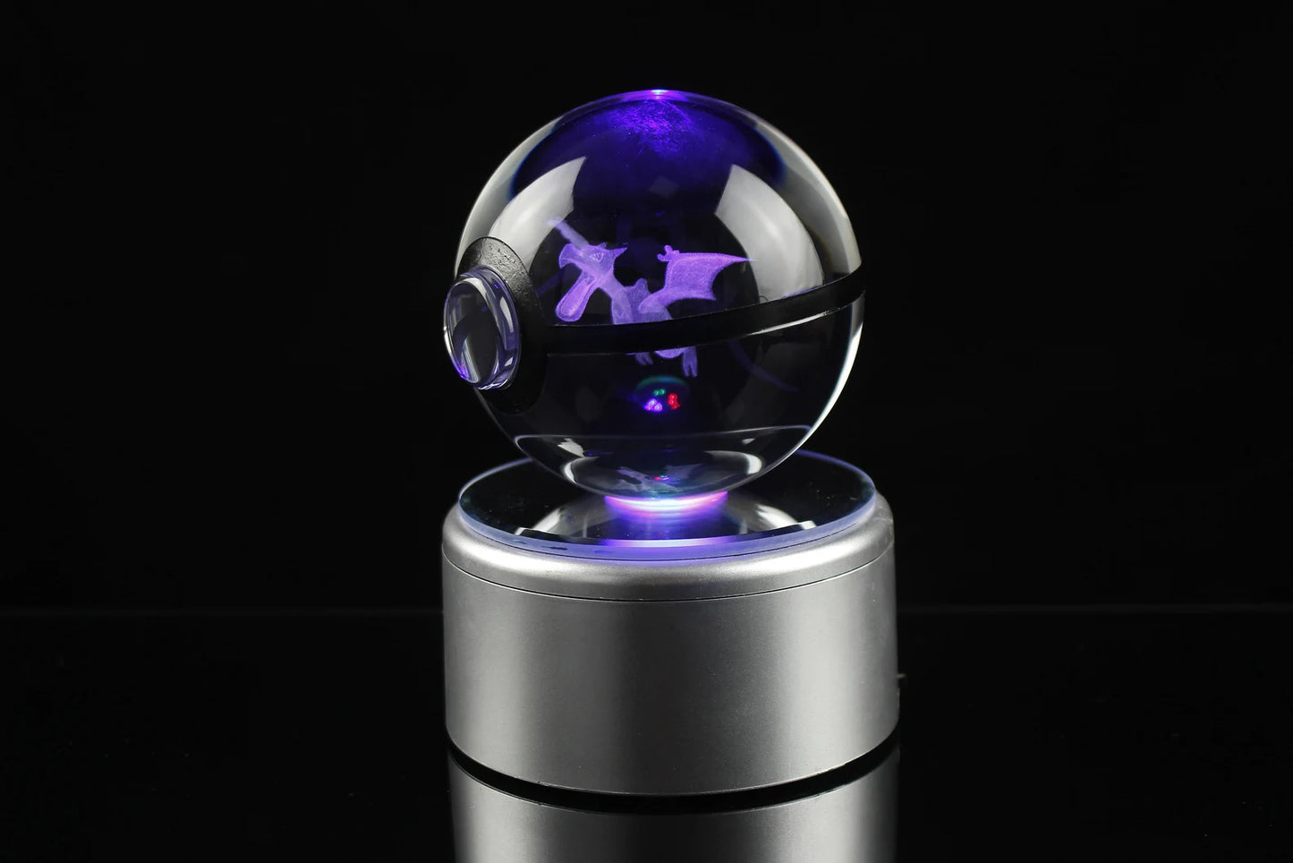 Aerodactyl Large Crystal Pokeball 3D Laser Engraving