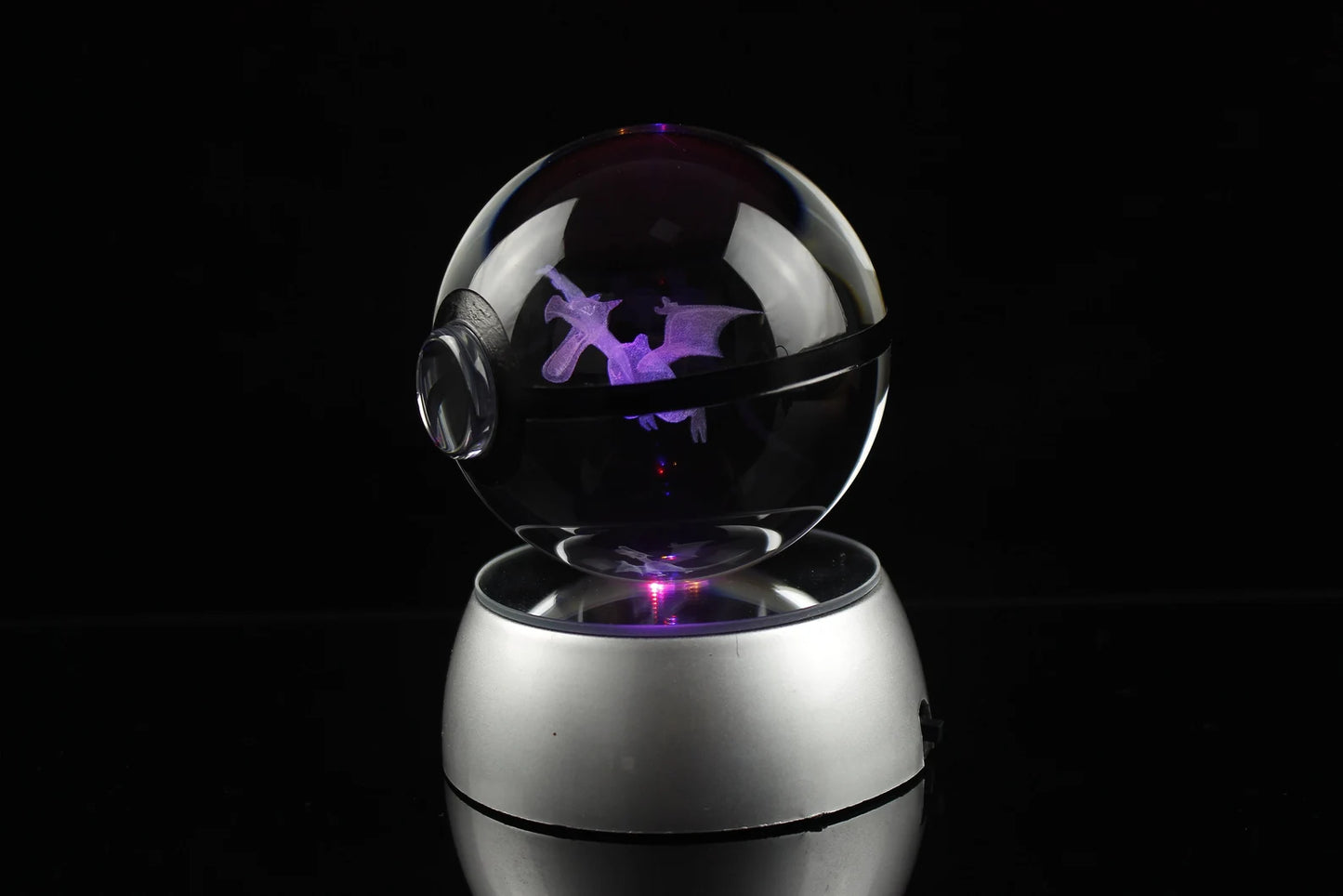Aerodactyl Large Crystal Pokeball 3D Laser Engraving