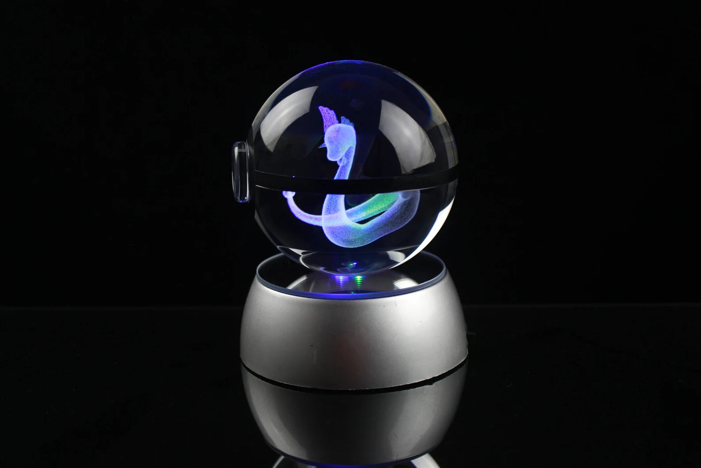 Dragonair Large Crystal Pokeball 3D Laser Engraving