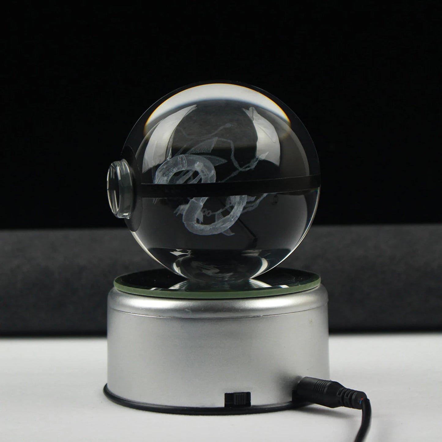Mega Rayquaza Large Crystal Pokeball 3D Laser Engraving