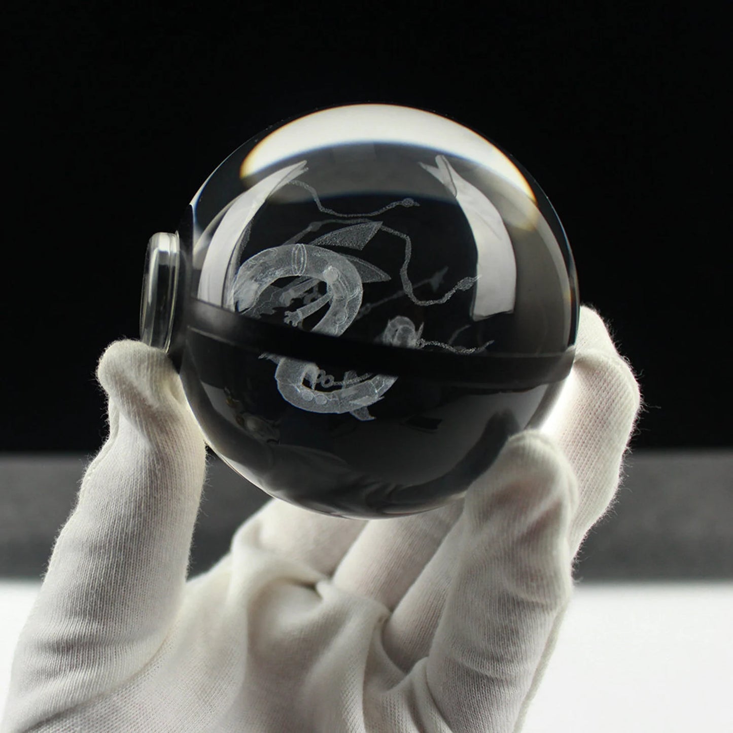 Mega Rayquaza Large Crystal Pokeball 3D Laser Engraving