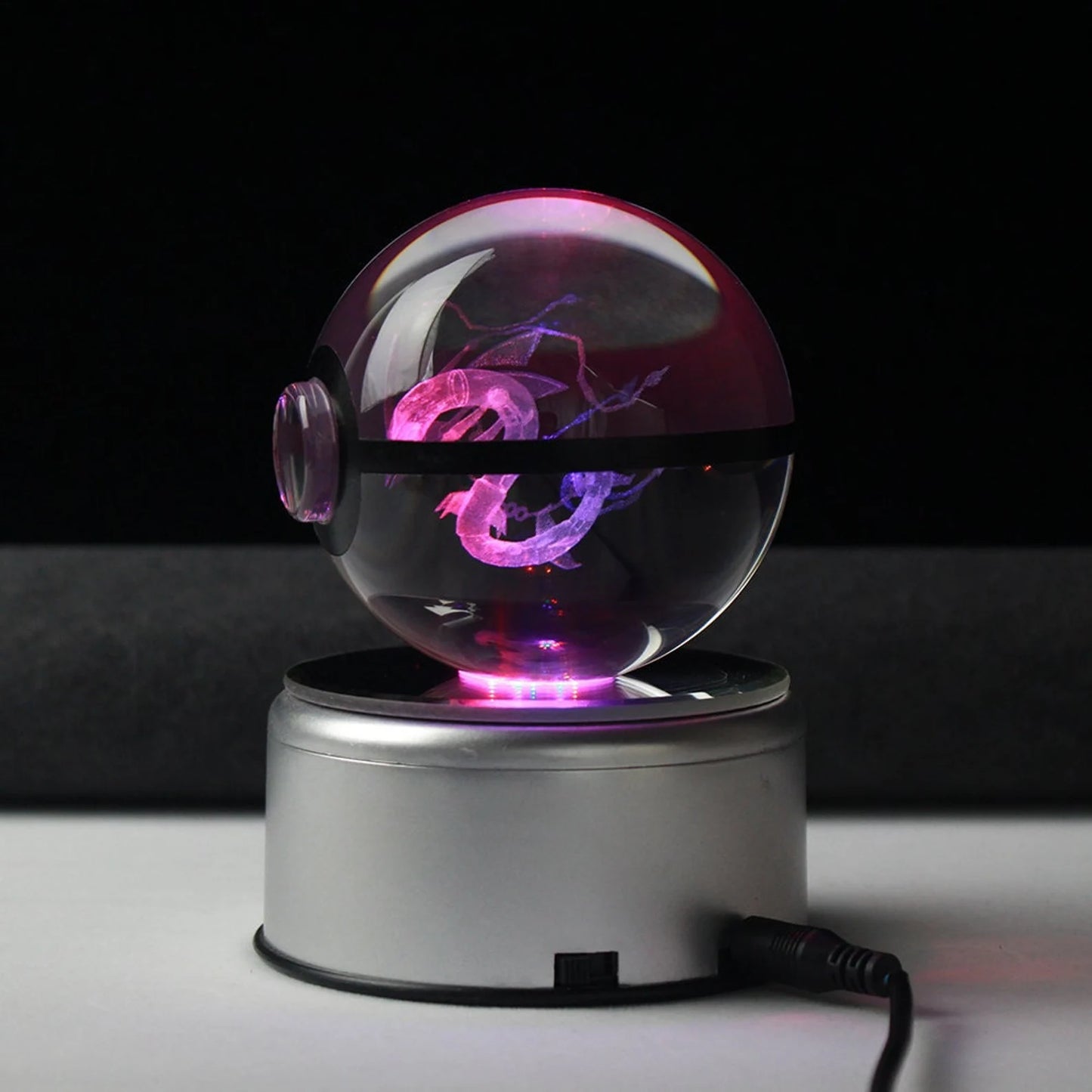 Mega Rayquaza Large Crystal Pokeball 3D Laser Engraving