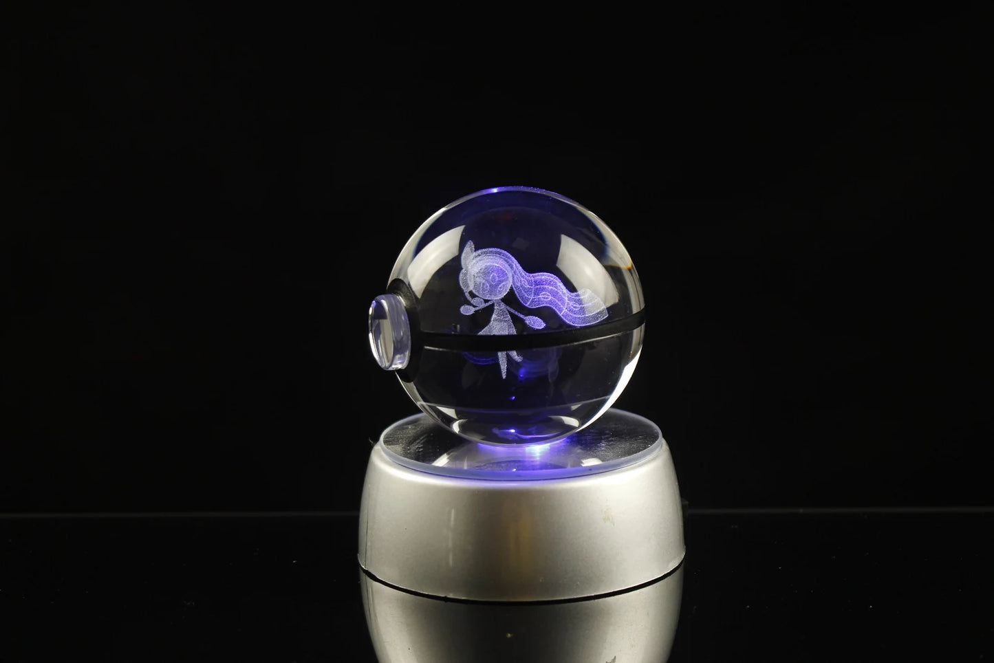Meloetta Large Crystal Pokeball 3D Laser Engraving