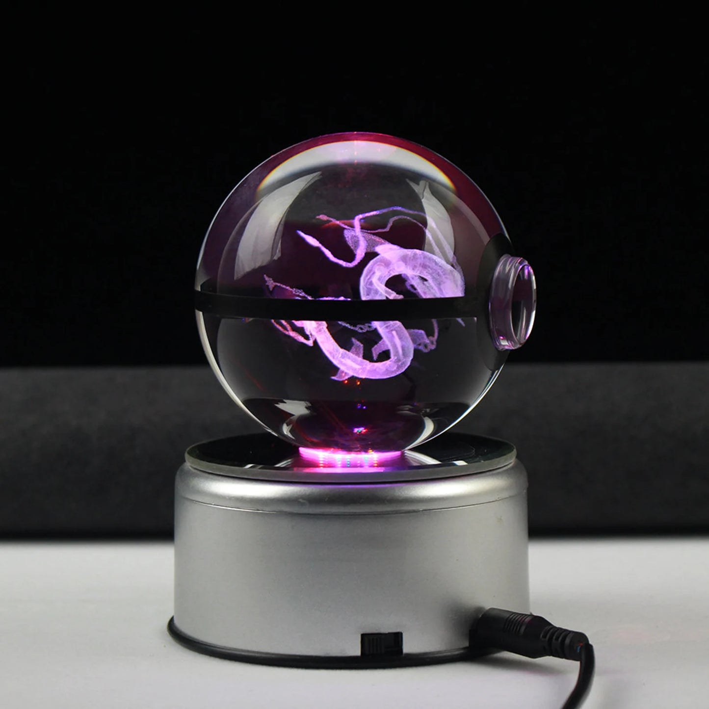 Mega Rayquaza Large Crystal Pokeball 3D Laser Engraving