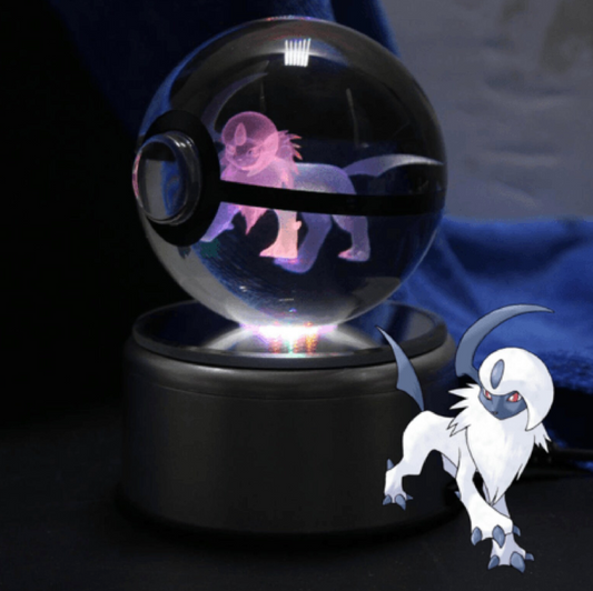 Absol Large Crystal Pokeball 3D Laser Engraving