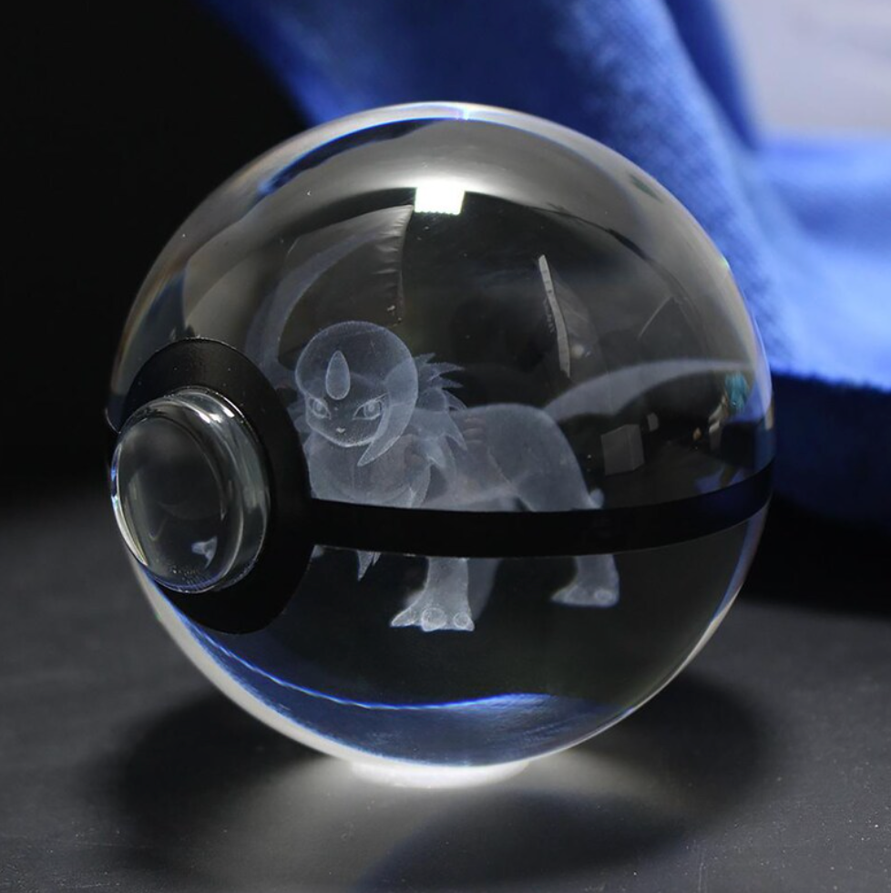 Absol Large Crystal Pokeball 3D Laser Engraving