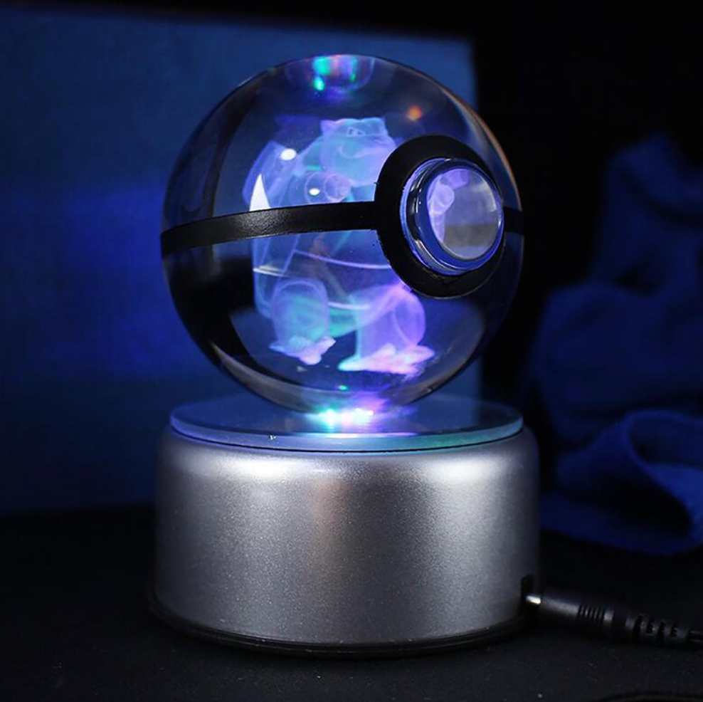 Blastoise Large Crystal Pokeball 3D Laser Engraving