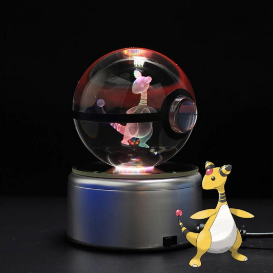 Ampharos Large Crystal Pokeball 3D Laser Engraving