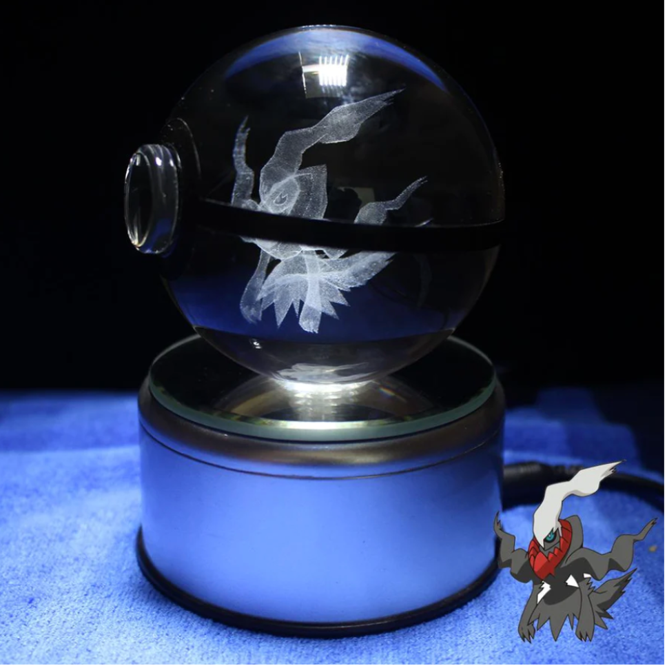 Darkrai Large Crystal Pokeball 3D Laser Engraving