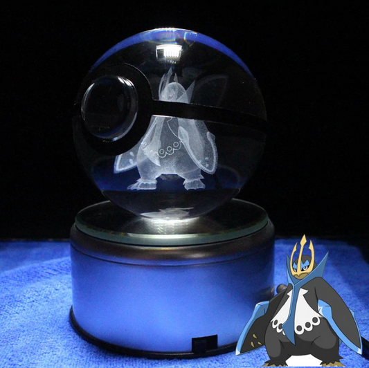 Empoleon Large Crystal Pokeball 3D Laser Engraving