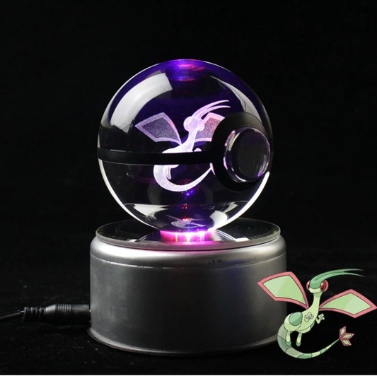 Flygon Large Crystal Pokeball 3D Laser Engraving