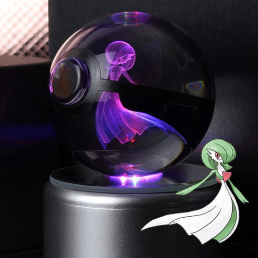 Gardevoir Large Crystal Pokeball 3D Laser Engraving