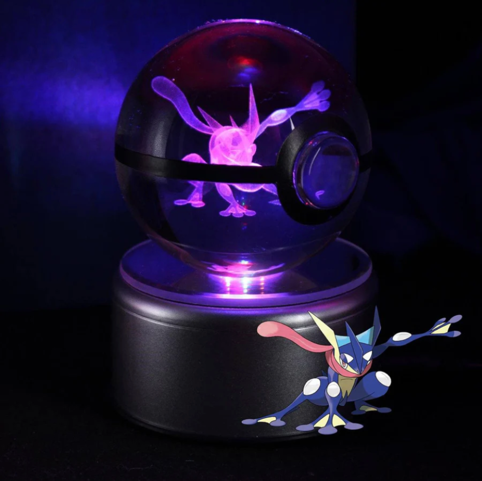 Greninja Large Crystal Pokeball 3D Laser Engraving