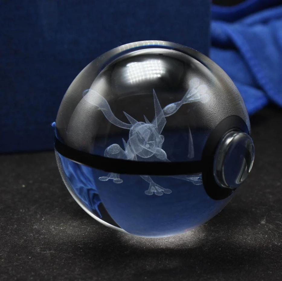 Greninja Large Crystal Pokeball 3D Laser Engraving
