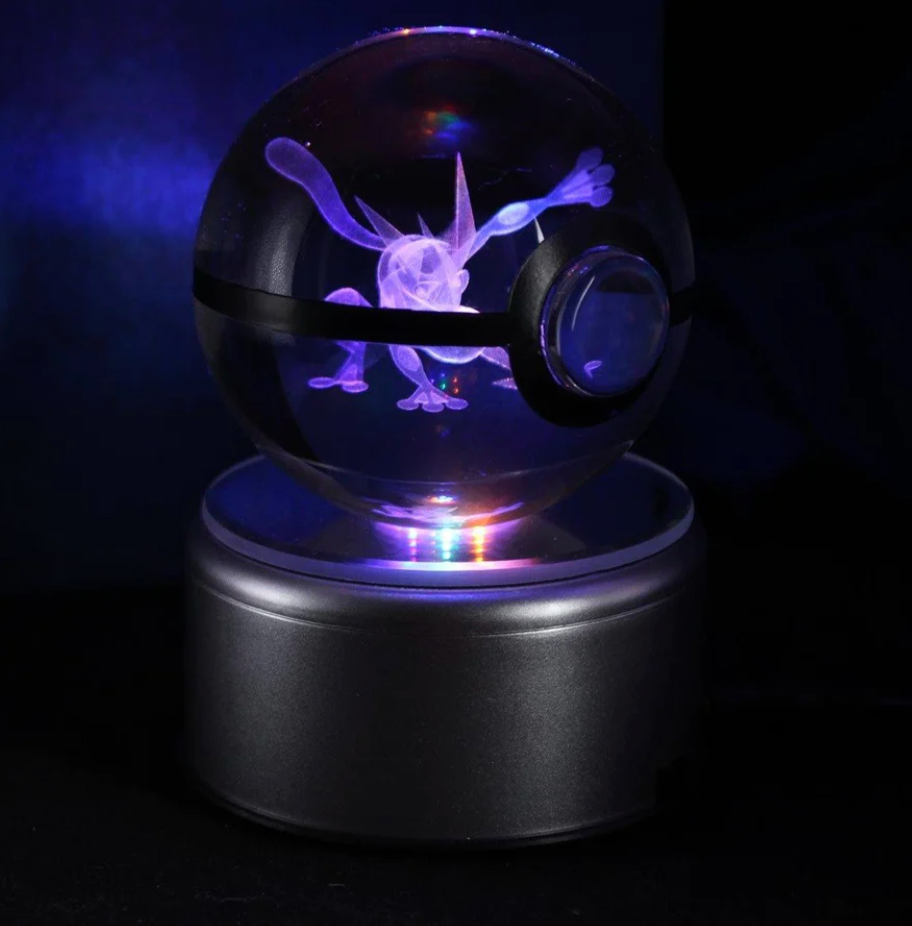 Greninja Large Crystal Pokeball 3D Laser Engraving