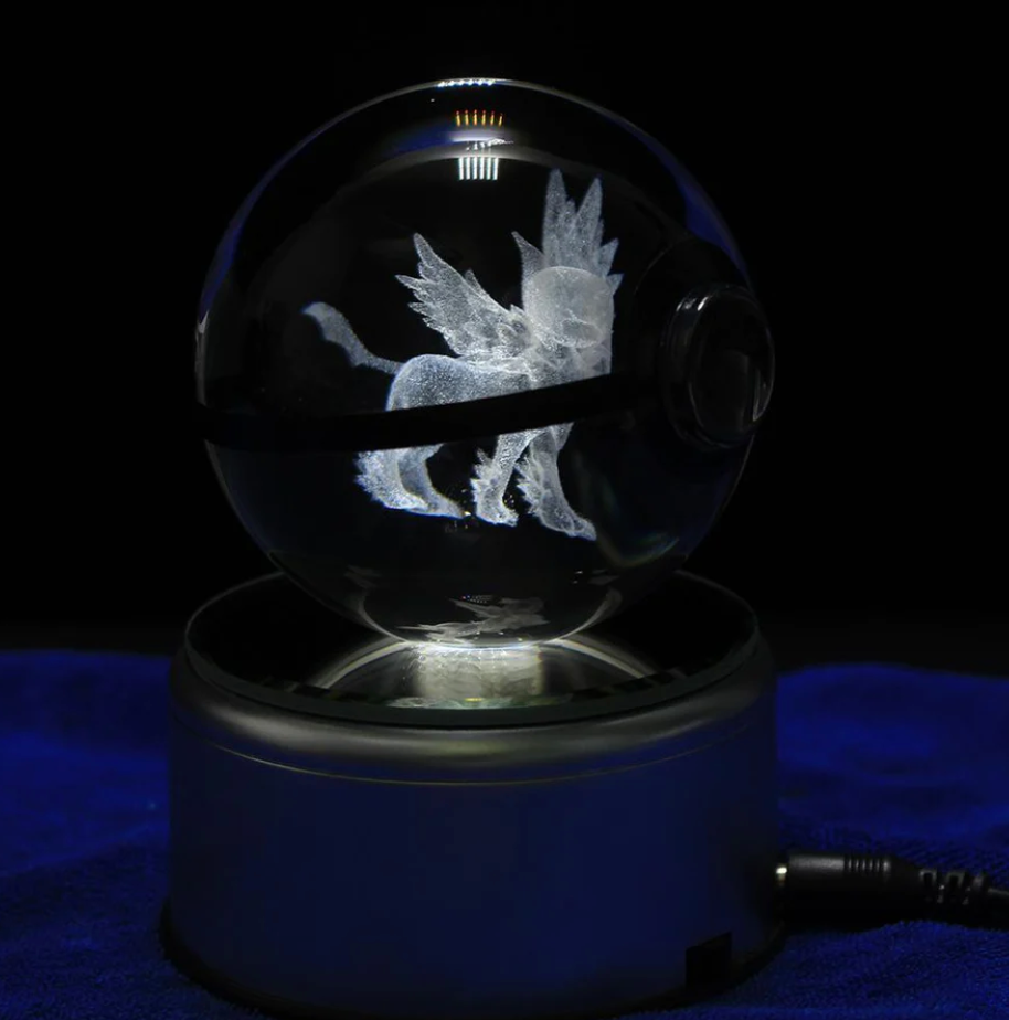 Mega Absol Large Crystal Pokeball 3D Laser Engraving