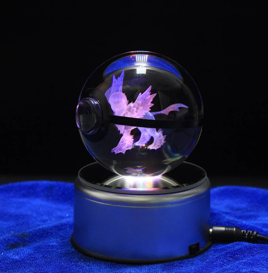 Mega Absol Large Crystal Pokeball 3D Laser Engraving