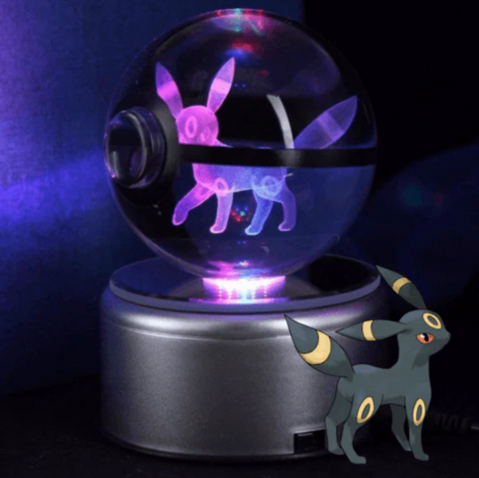 Umbreon Large Crystal Pokeball 3D Laser Engraving