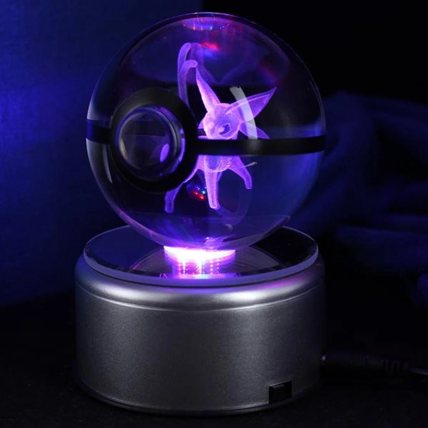 Espeon Large Crystal Pokeball 3D Laser Engraving