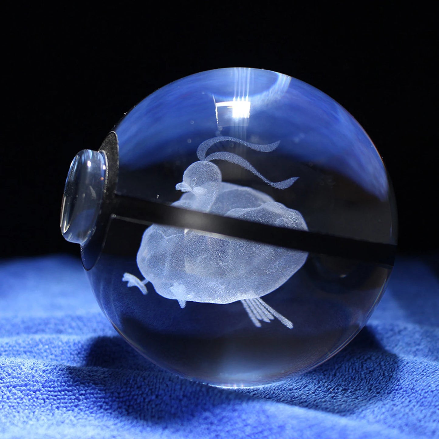 Altaria Large Crystal Pokeball 3D Laser Engraving