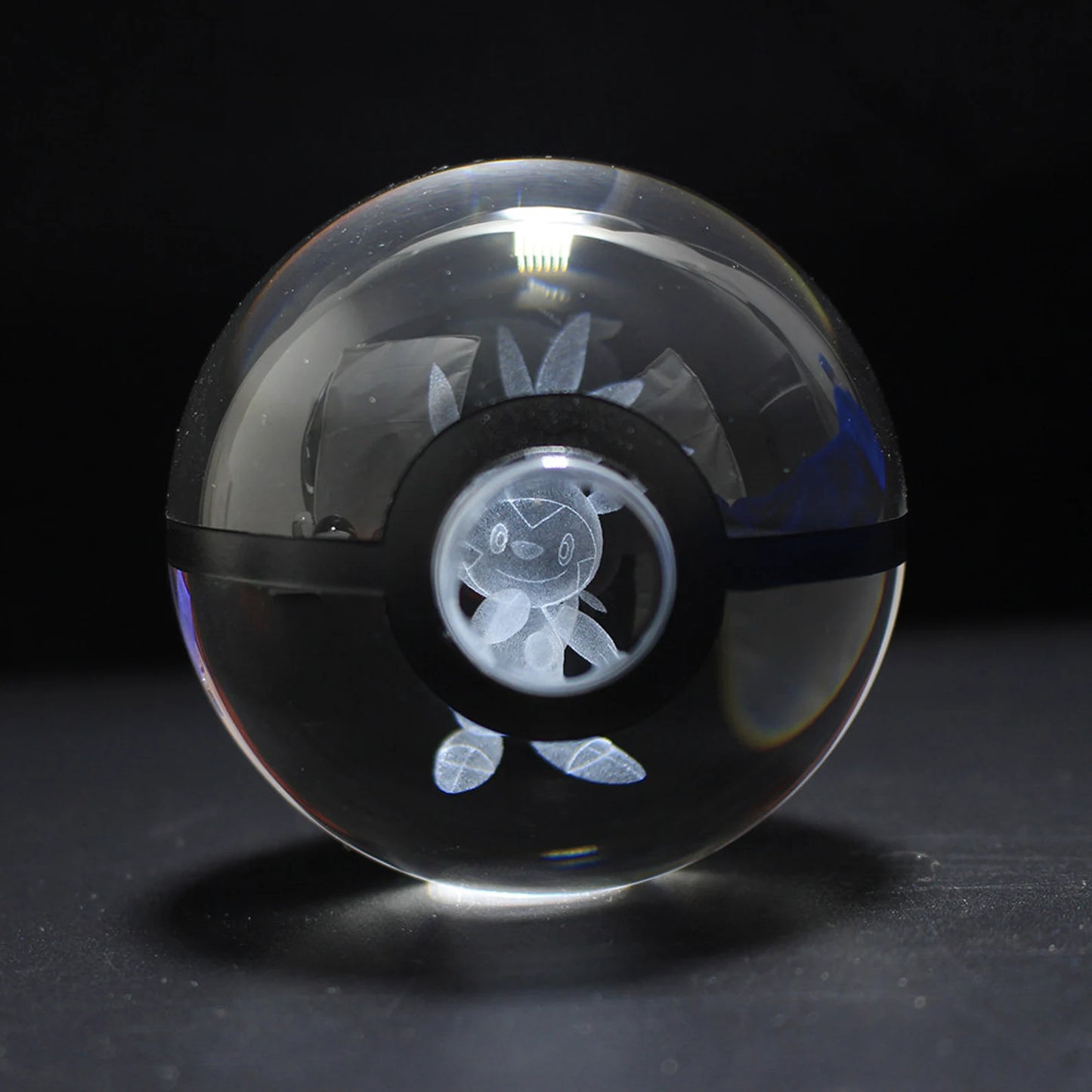 Chespin Large Crystal Pokeball 3D Laser Engraving