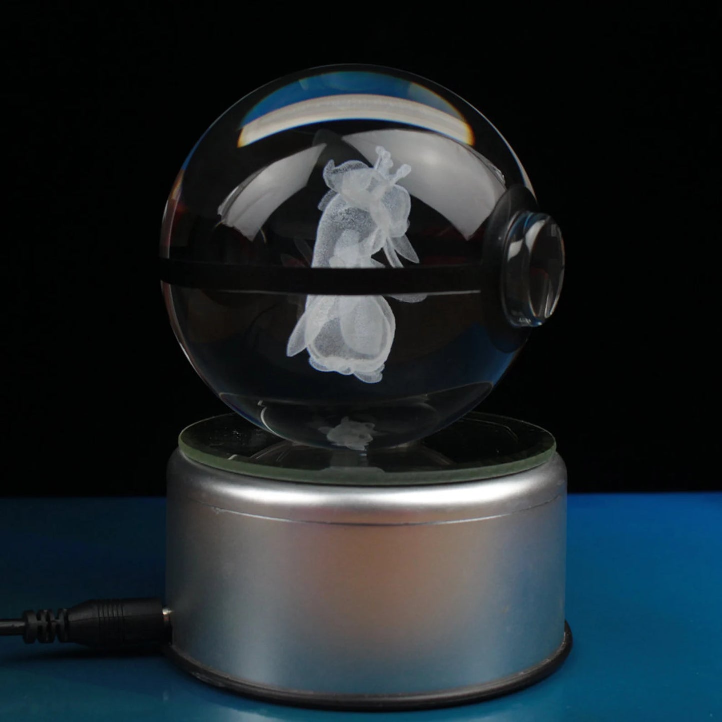 Lilligant Large Crystal Pokeball 3D Laser Engraving