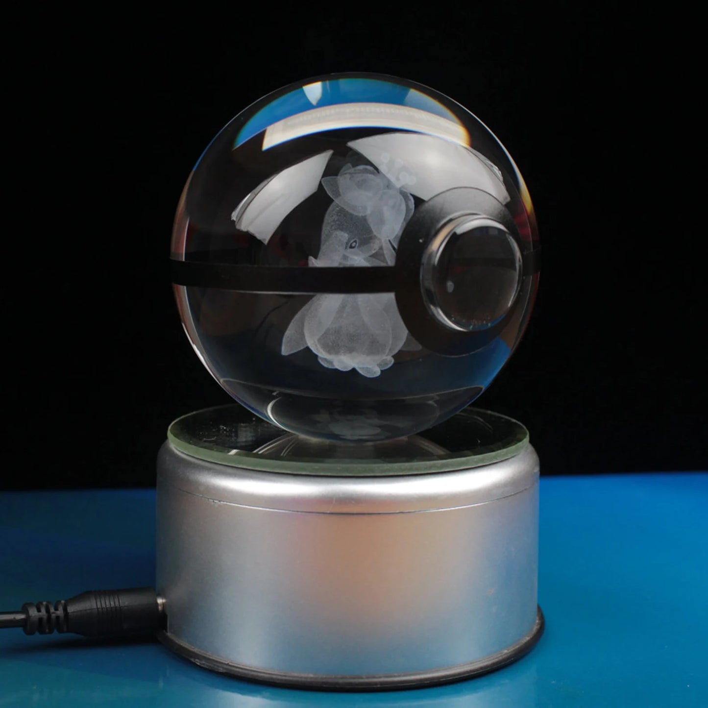 Lilligant Large Crystal Pokeball 3D Laser Engraving