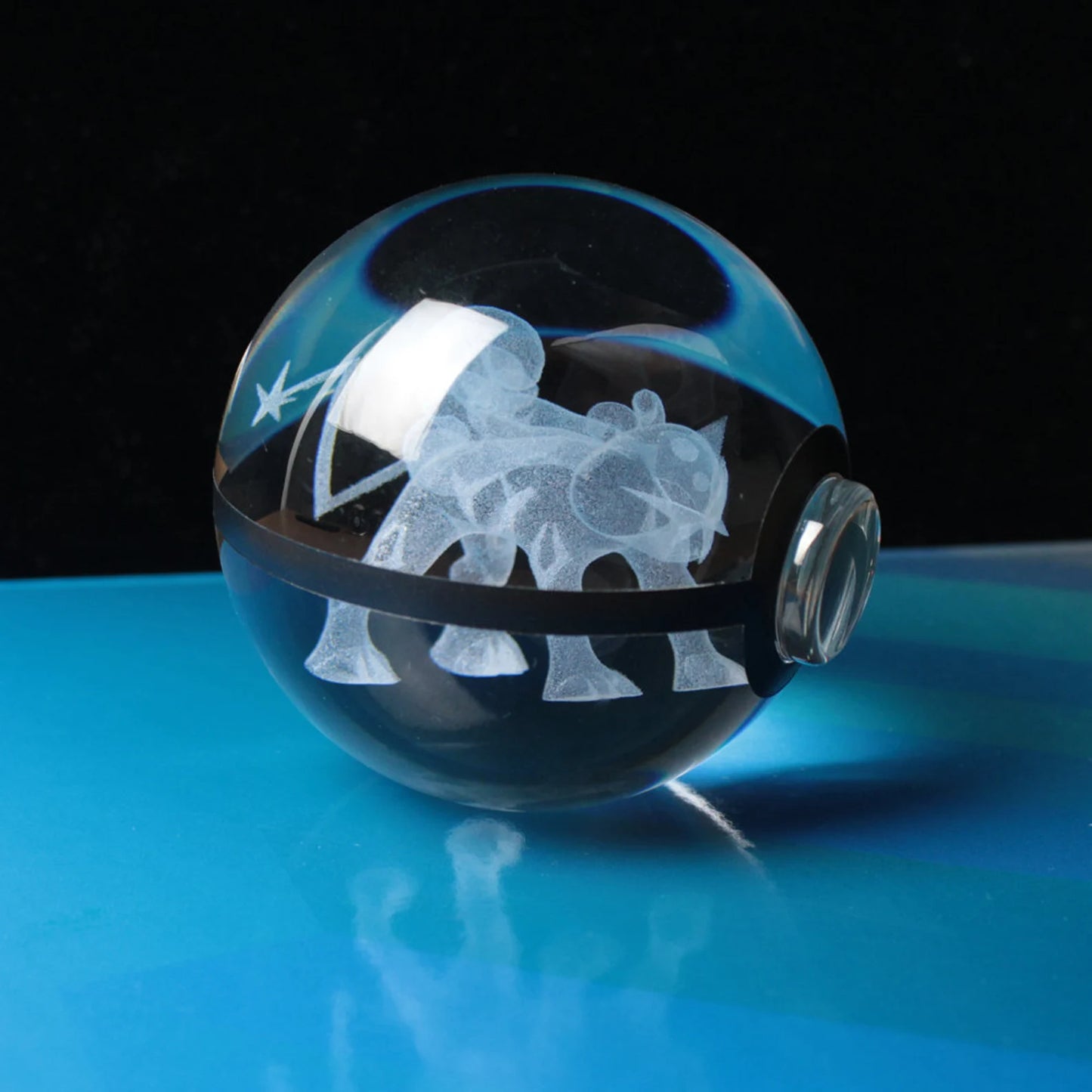 Raikou Large Crystal Pokeball 3D Laser Engraving