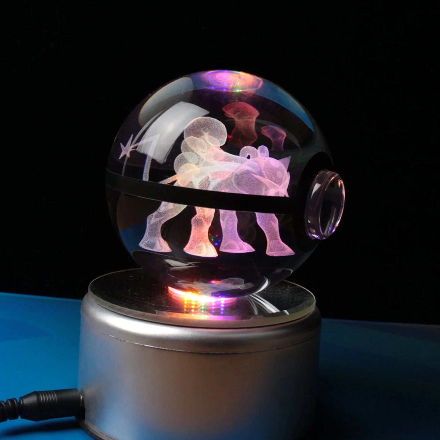 Raikou Large Crystal Pokeball 3D Laser Engraving