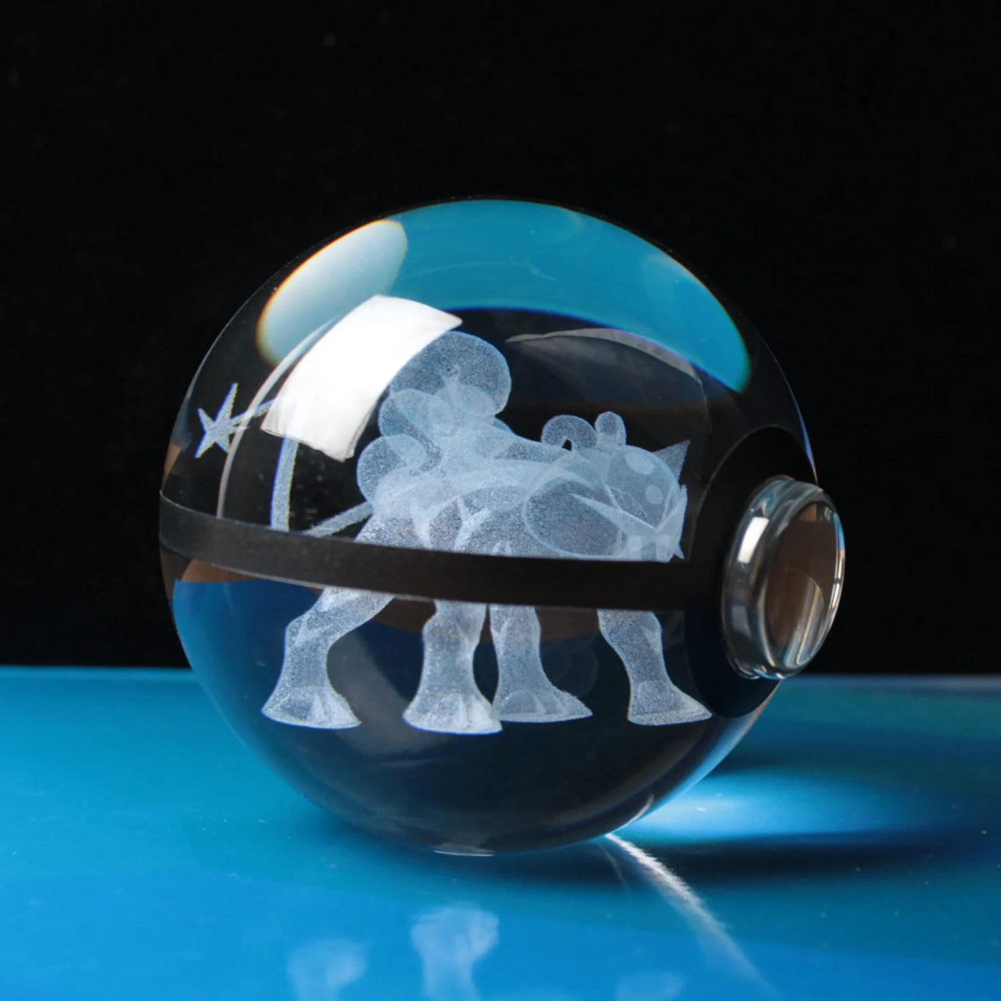 Raikou Large Crystal Pokeball 3D Laser Engraving