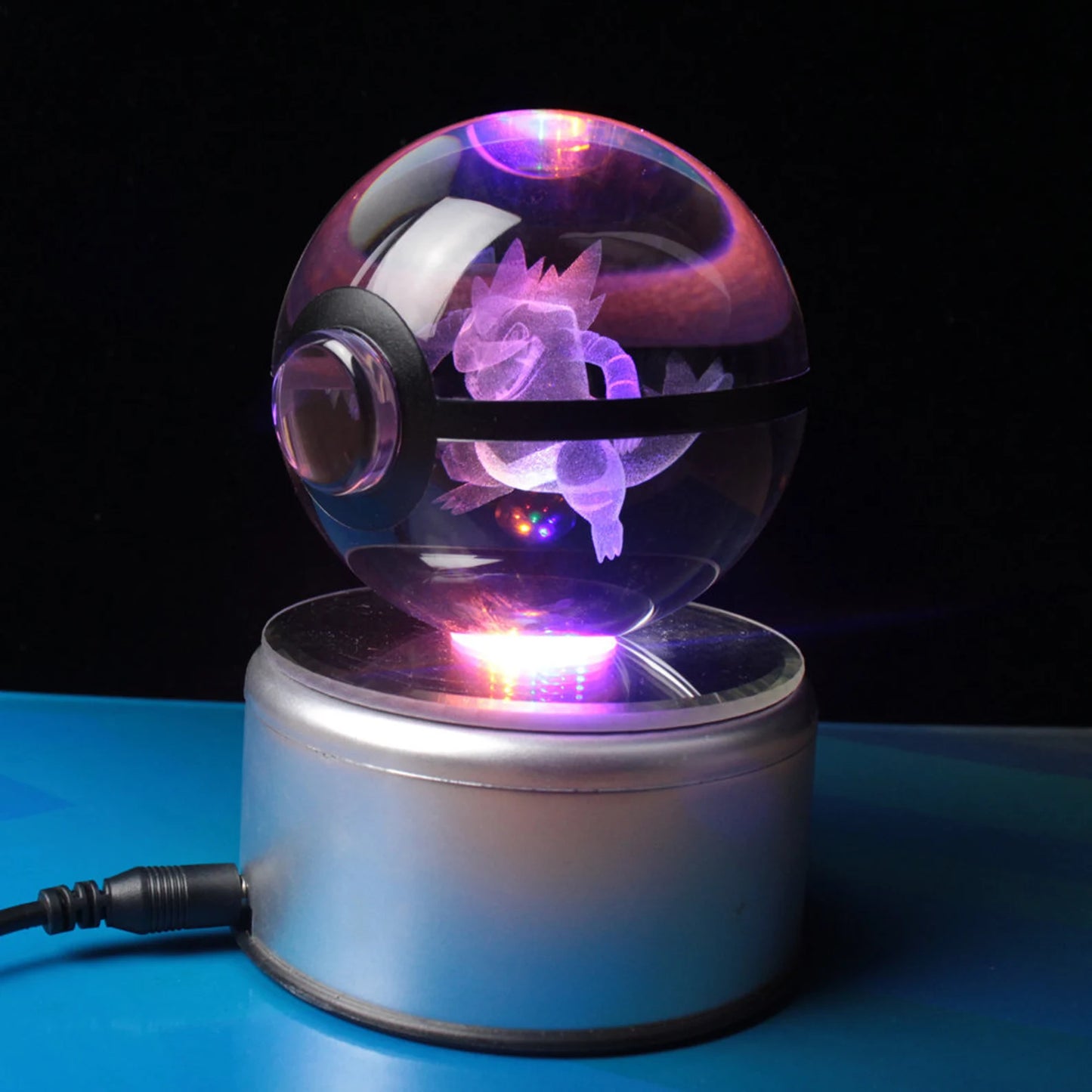 Feraligatr Large Crystal Pokeball 3D Laser Engraving