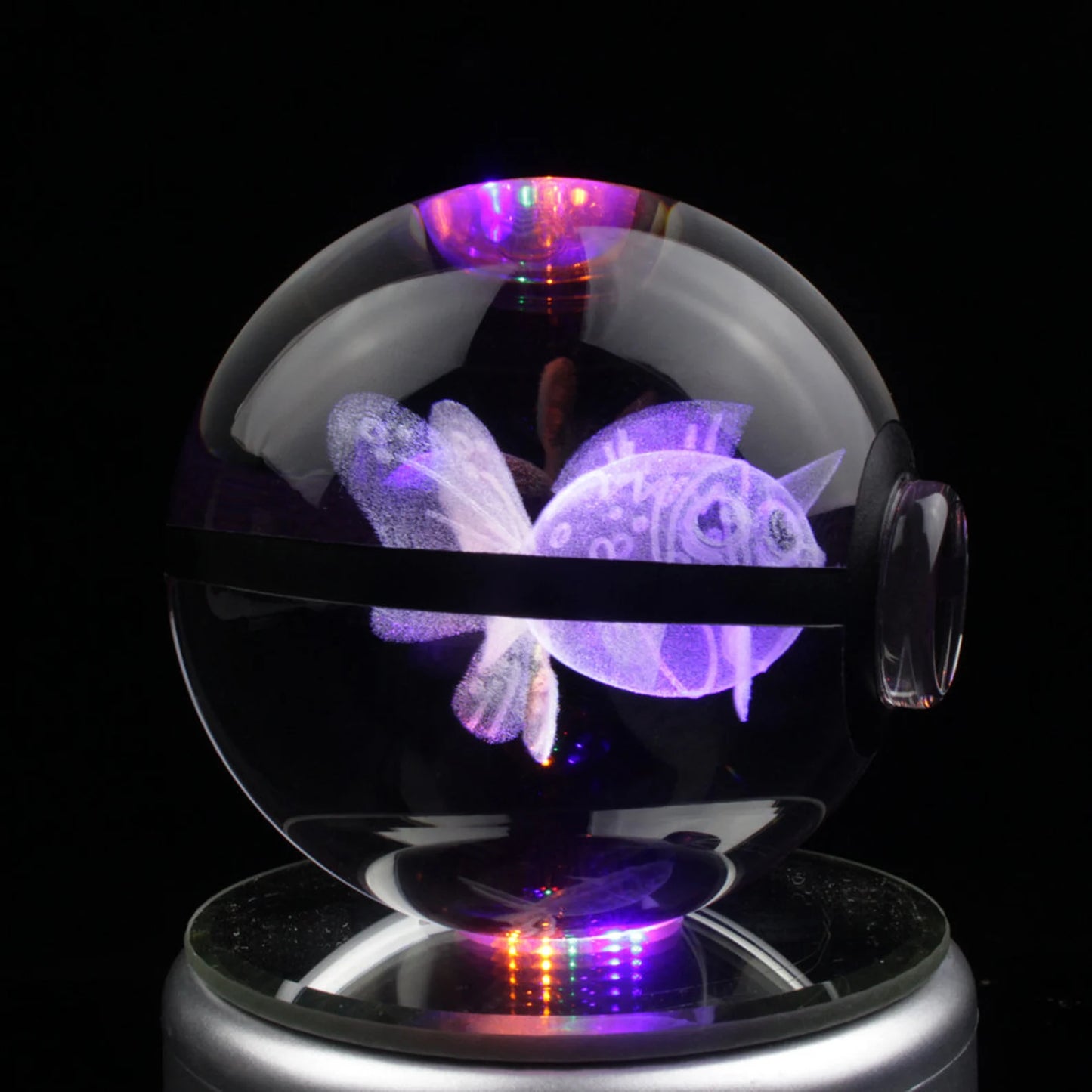 Seaking Large Crystal Pokeball 3D Laser Engraving