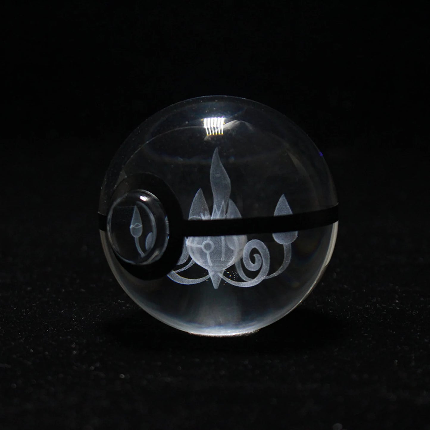 Chandelure Large Crystal Pokeball 3D Laser Engraving