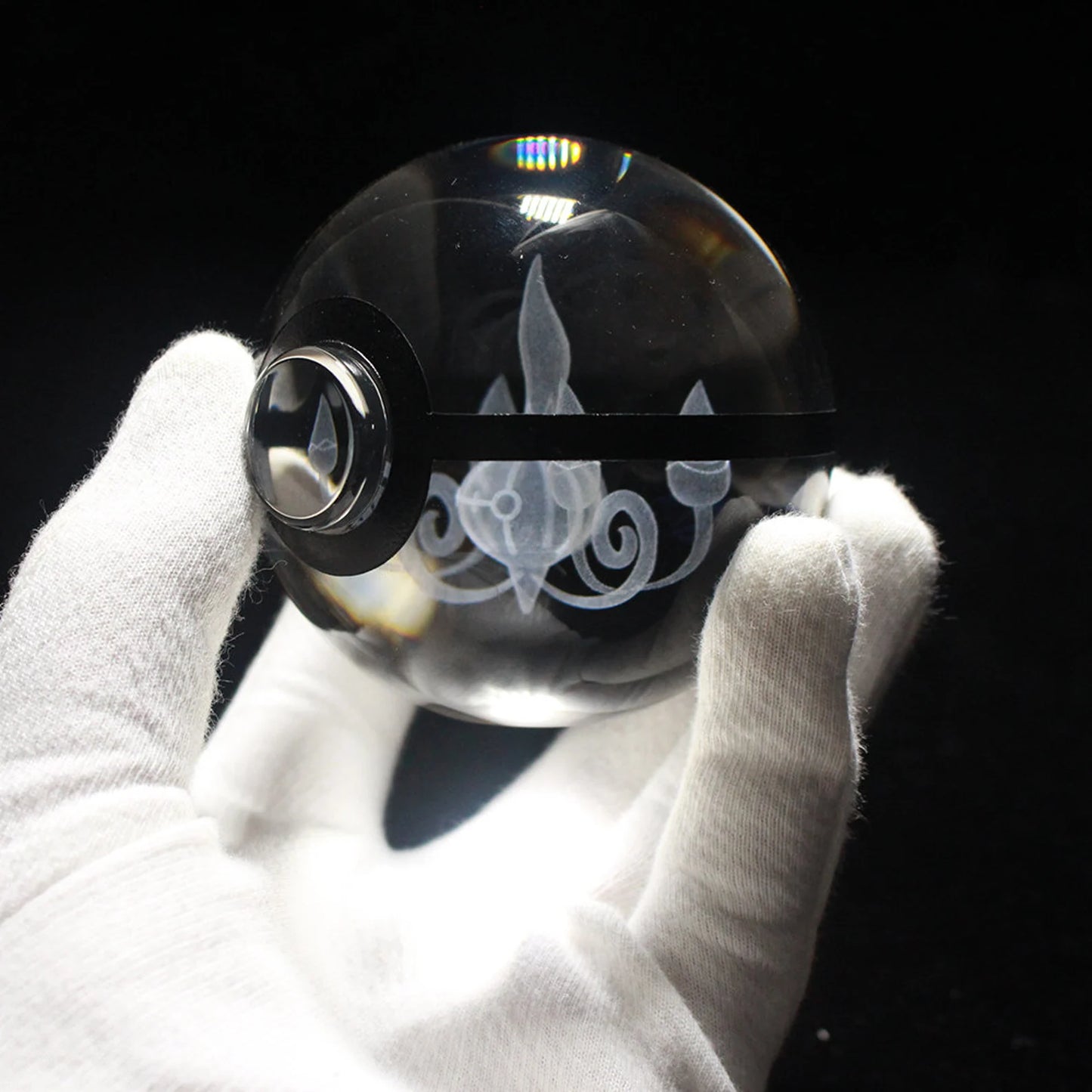 Chandelure Large Crystal Pokeball 3D Laser Engraving