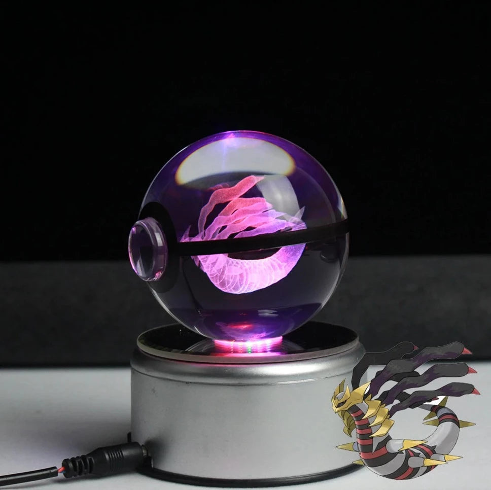 Giratina Origin Large Crystal Pokeball 3D Laser Engraving