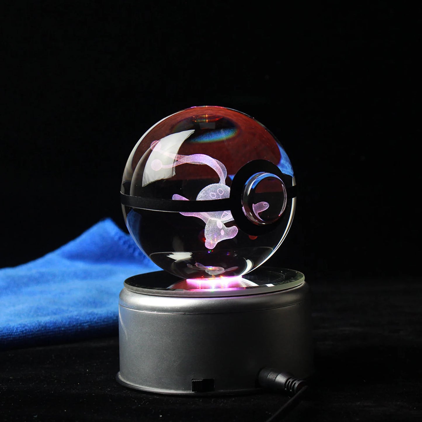 Manaphy Large Crystal Pokeball 3D Laser Engraving
