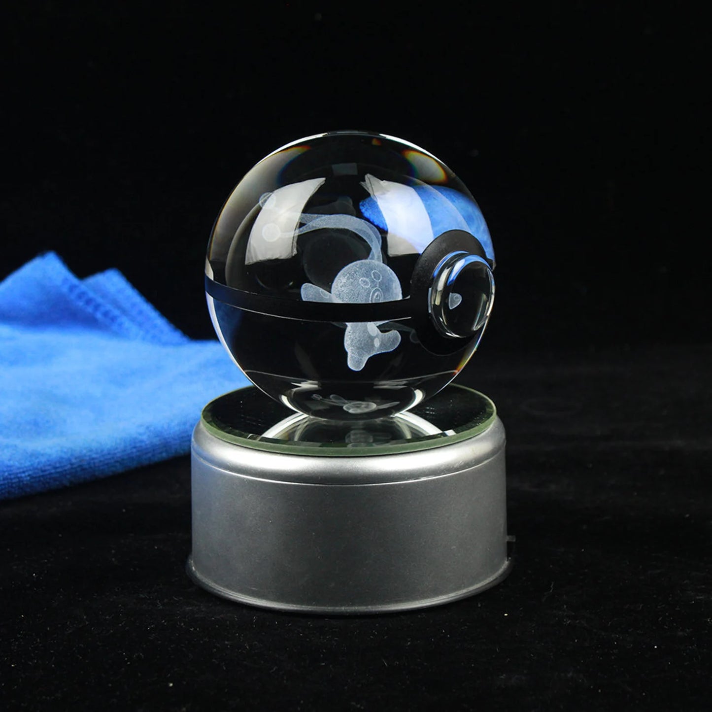 Manaphy Large Crystal Pokeball 3D Laser Engraving