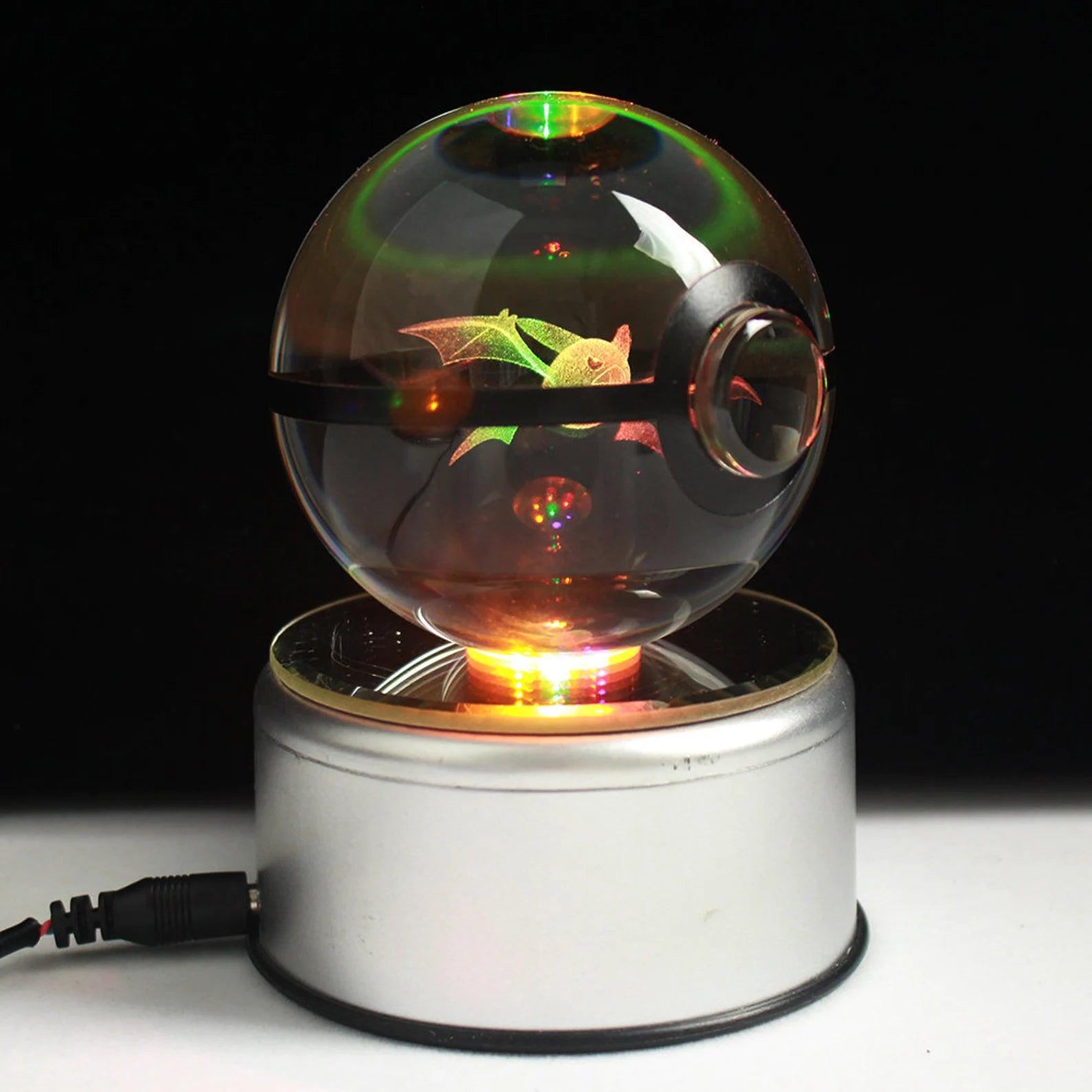 Crobat Large Crystal Pokeball 3D Laser Engraving – Crystal PokeVerse