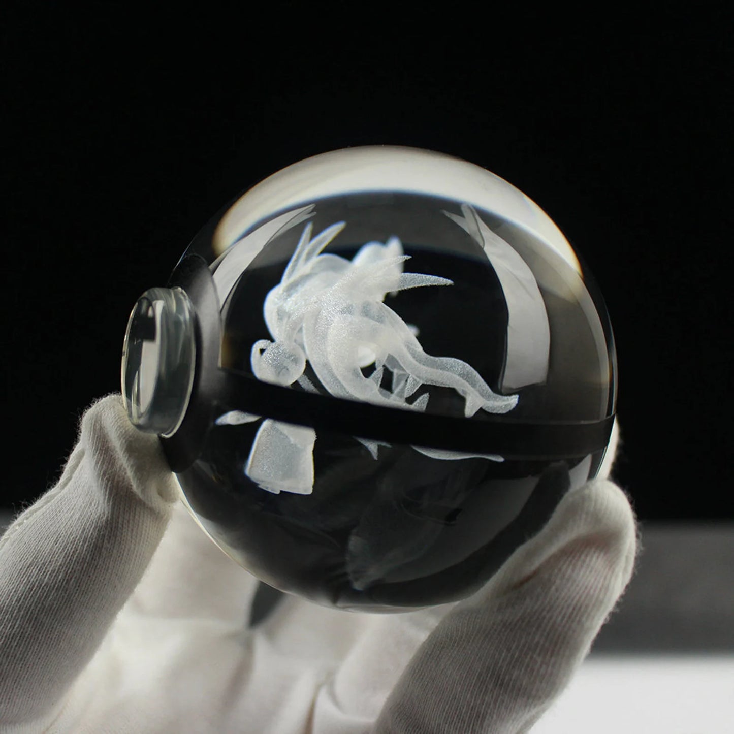 Mega Mawile Large Crystal Pokeball 3D Laser Engraving