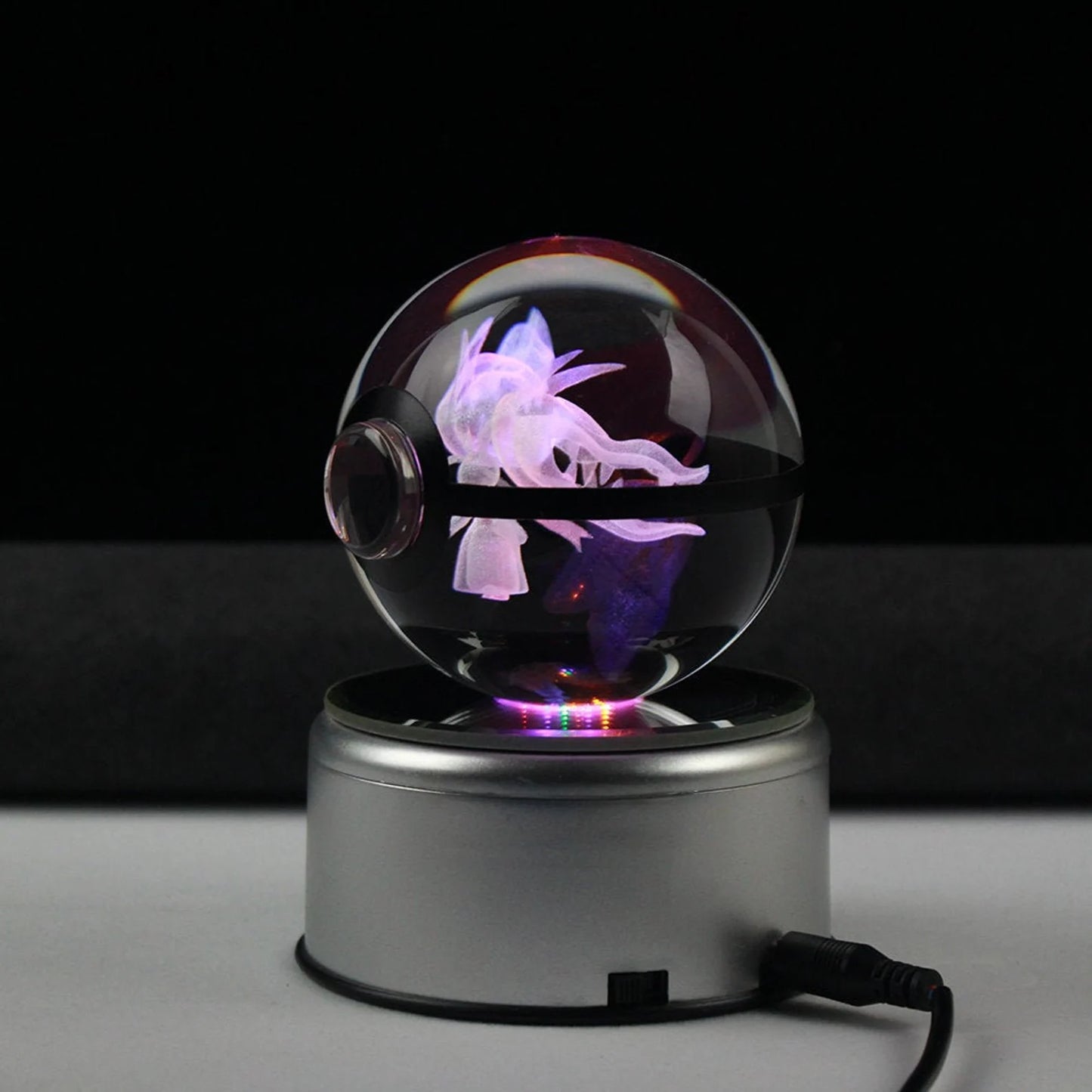 Mega Mawile Large Crystal Pokeball 3D Laser Engraving