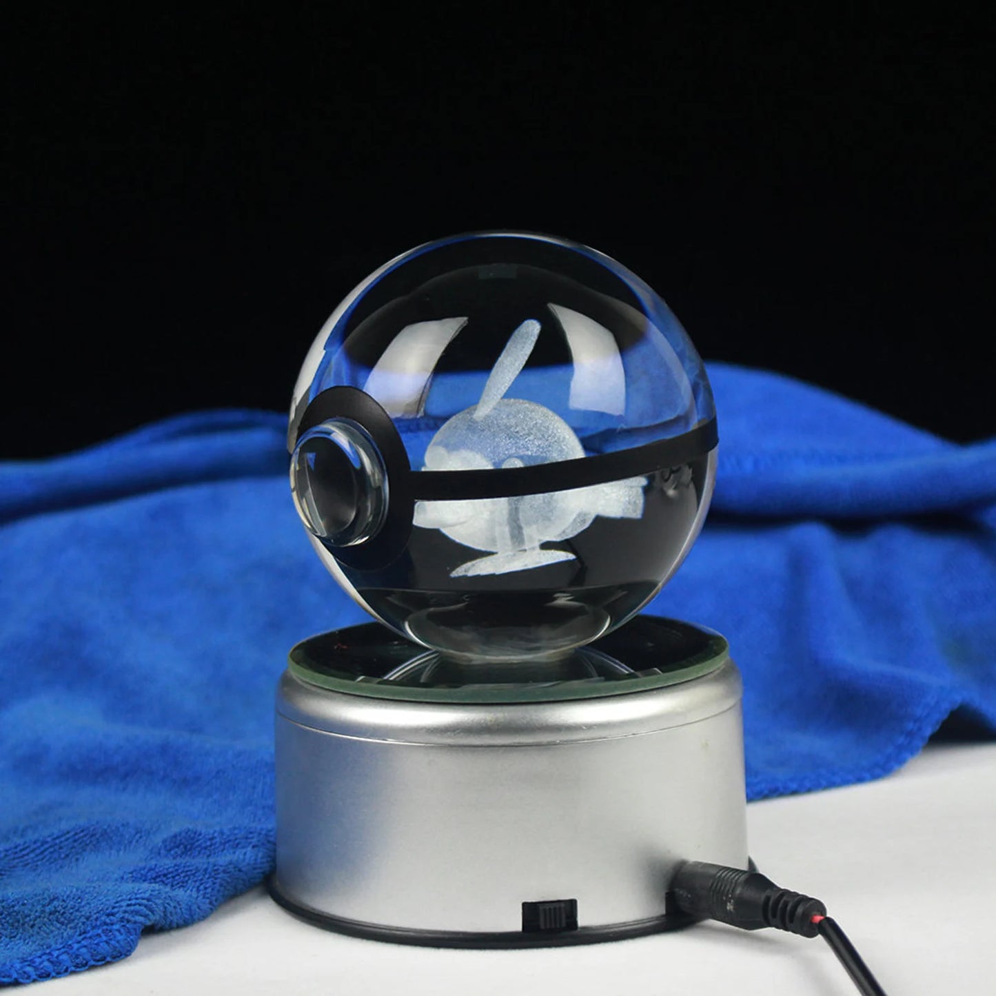 Natu Large Crystal Pokeball 3D Laser Engraving