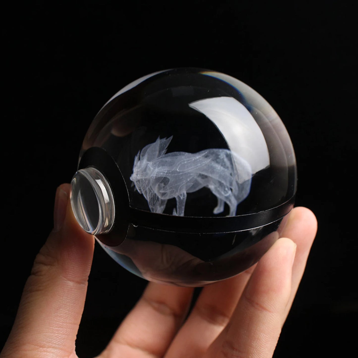 Zamazenta Large Crystal Pokeball 3D Laser Engraving