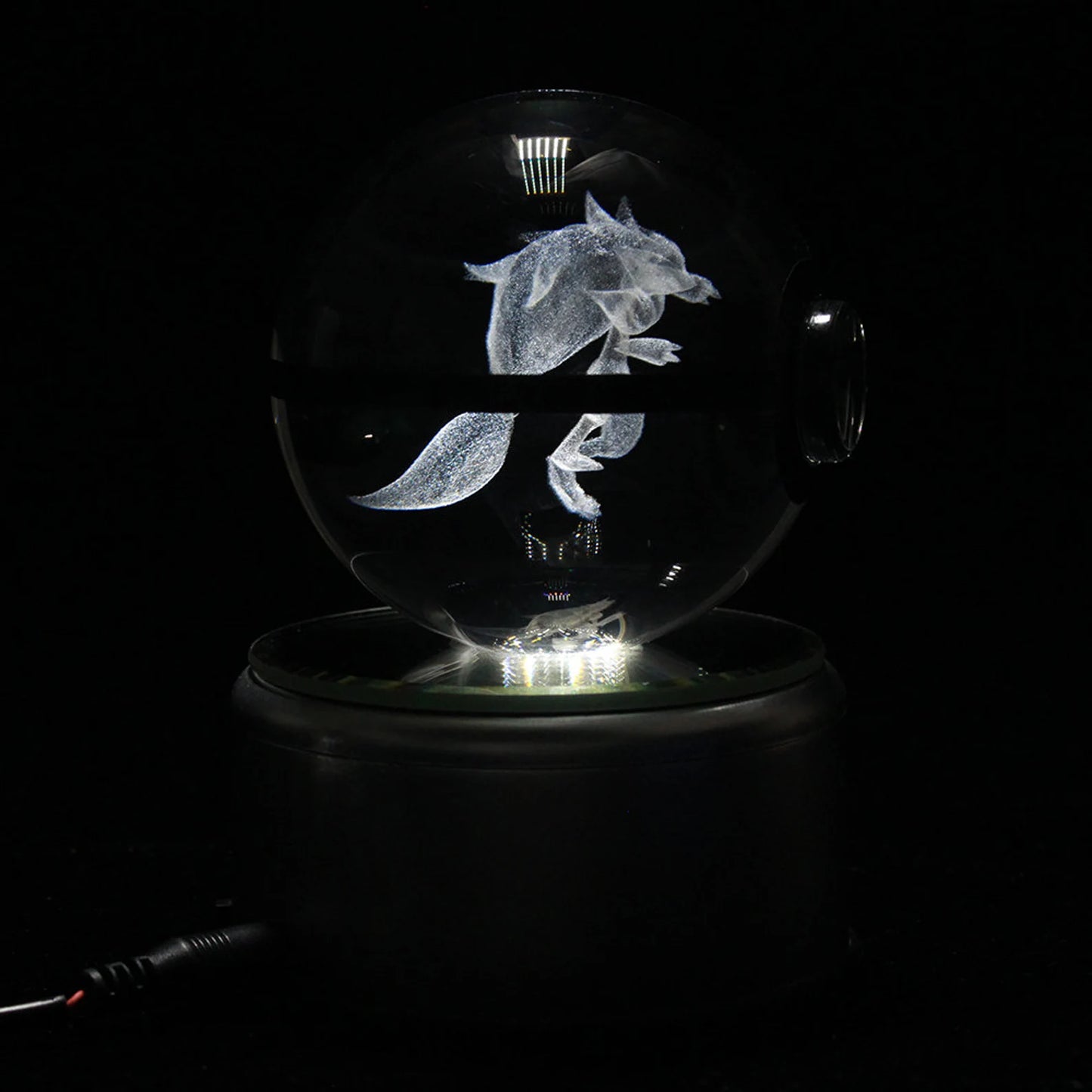 Zoroark Large Crystal Pokeball 3D Laser Engraving