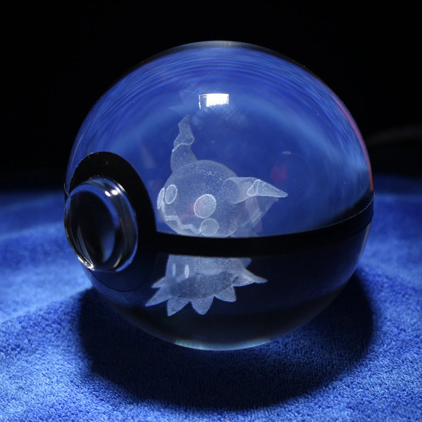 Mimikyu Large Crystal Pokeball 3D Laser Engraving