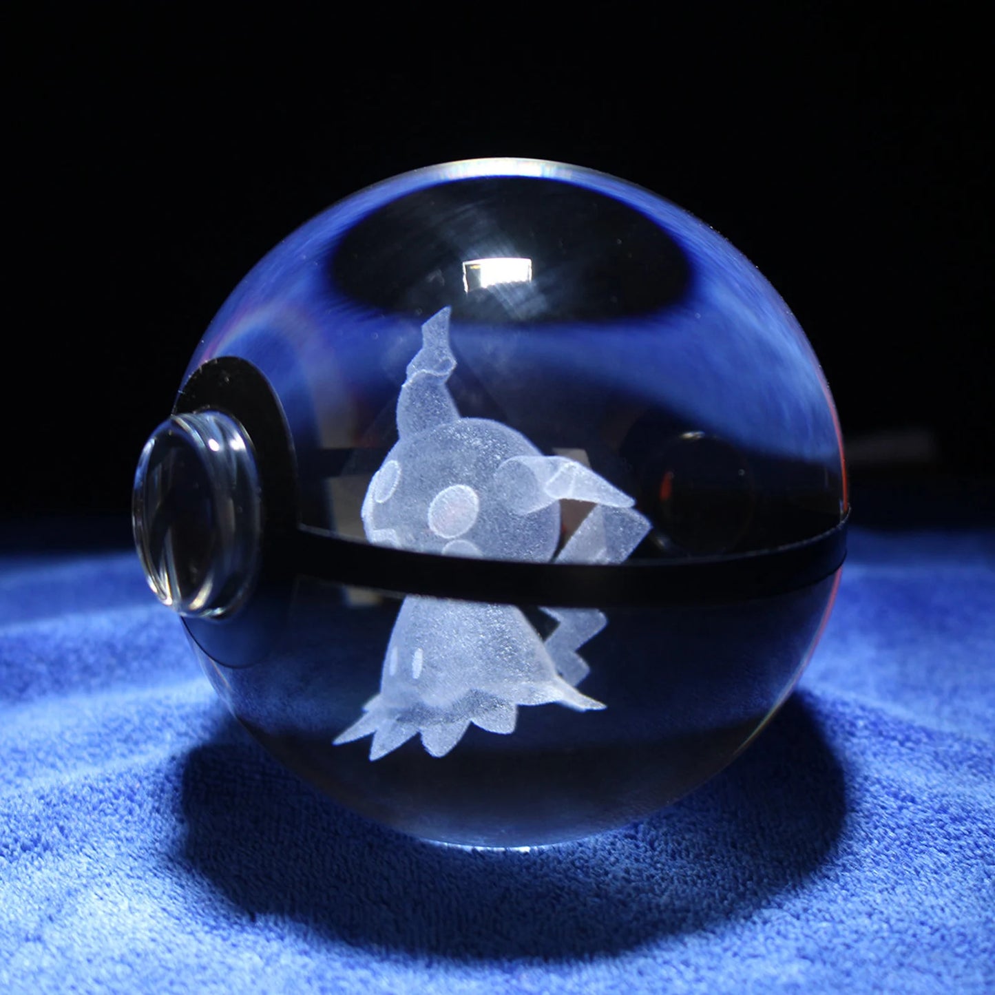 Mimikyu Large Crystal Pokeball 3D Laser Engraving